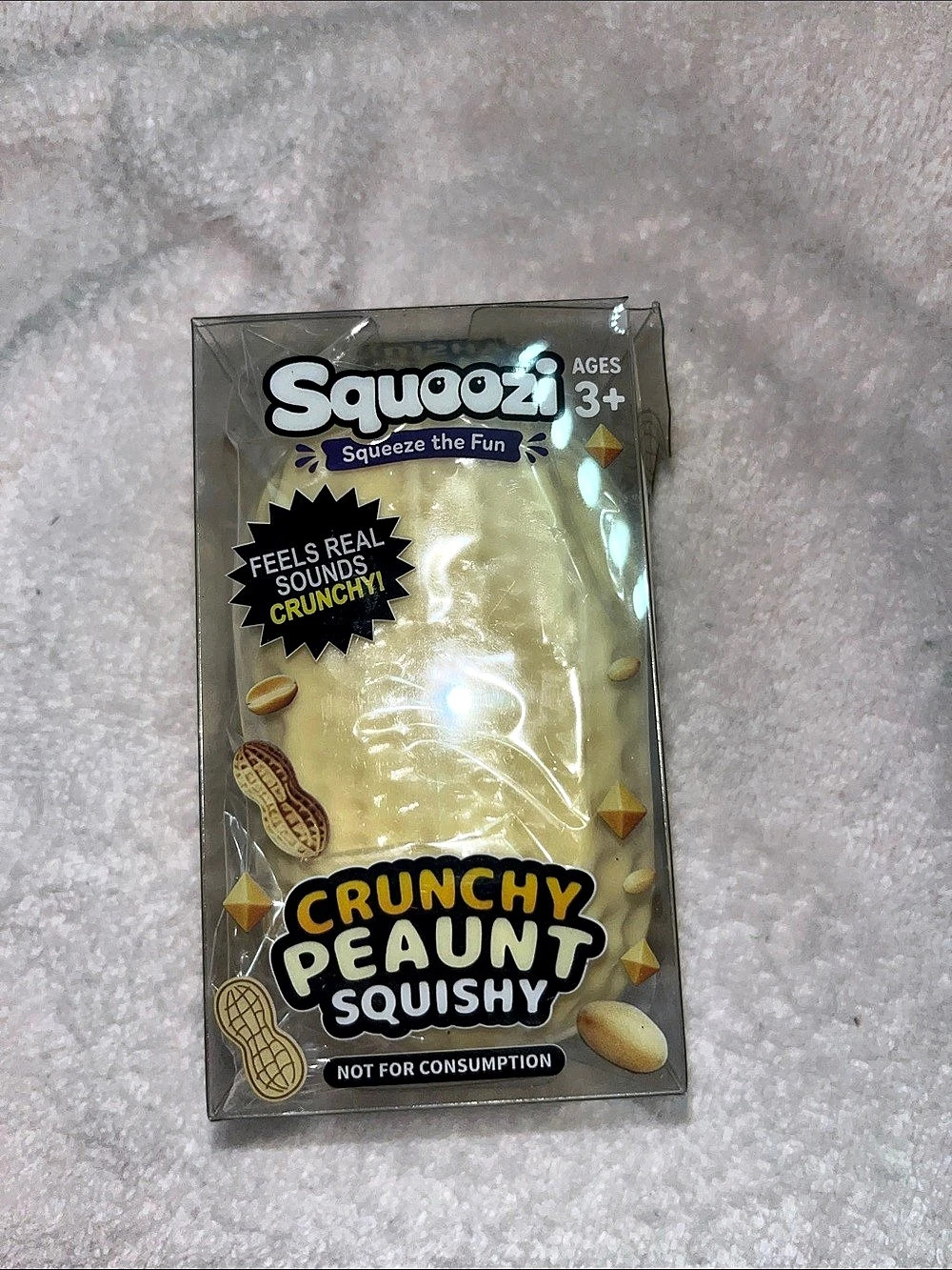 Squeezzi Crunchy Peanut Squishy Yellow Peanut Squishy NWT